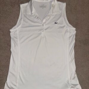 Vineyard Vines White Sleeveless Polo Top
